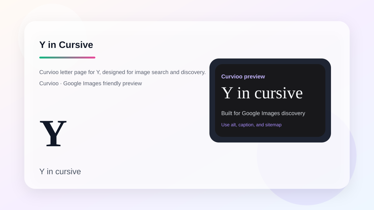 Curvioo cursive preview for the letter Y