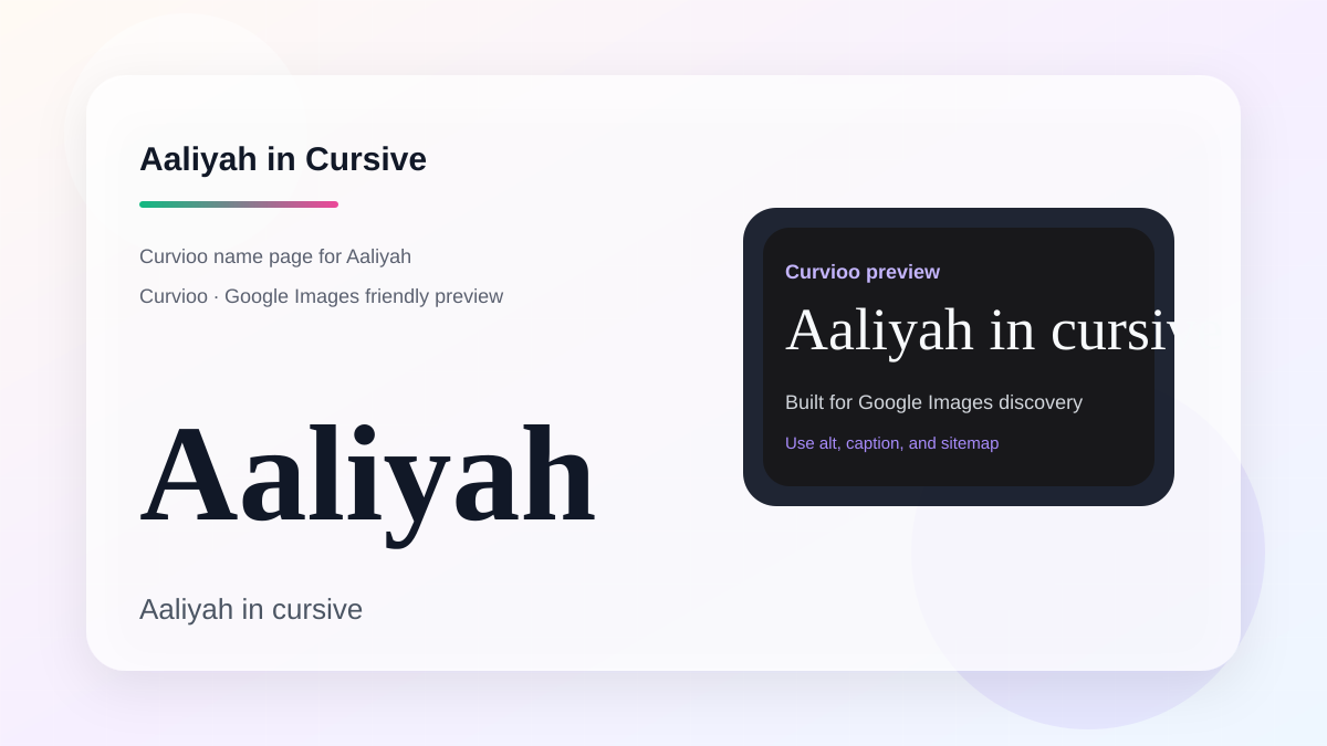 Curvioo cursive preview for the name Aaliyah