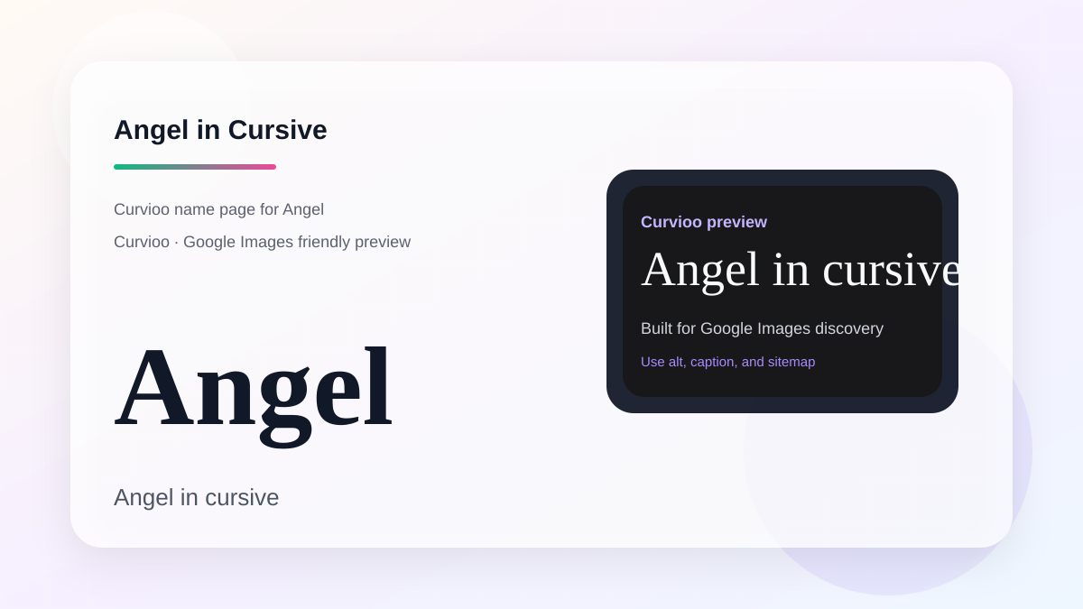 Curvioo cursive preview for the name Angel