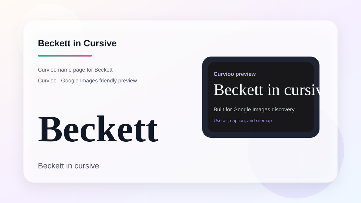 Curvioo cursive preview for the name Beckett