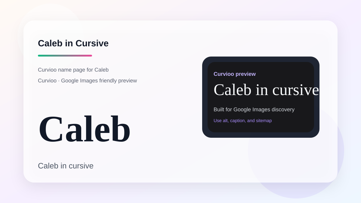 Curvioo cursive preview for the name Caleb