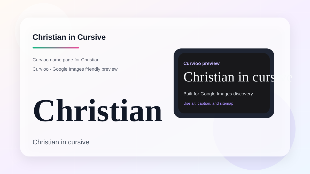 Curvioo cursive preview for the name Christian