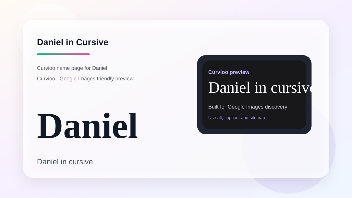 Curvioo cursive preview for the name Daniel