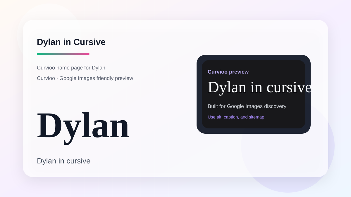 Curvioo cursive preview for the name Dylan