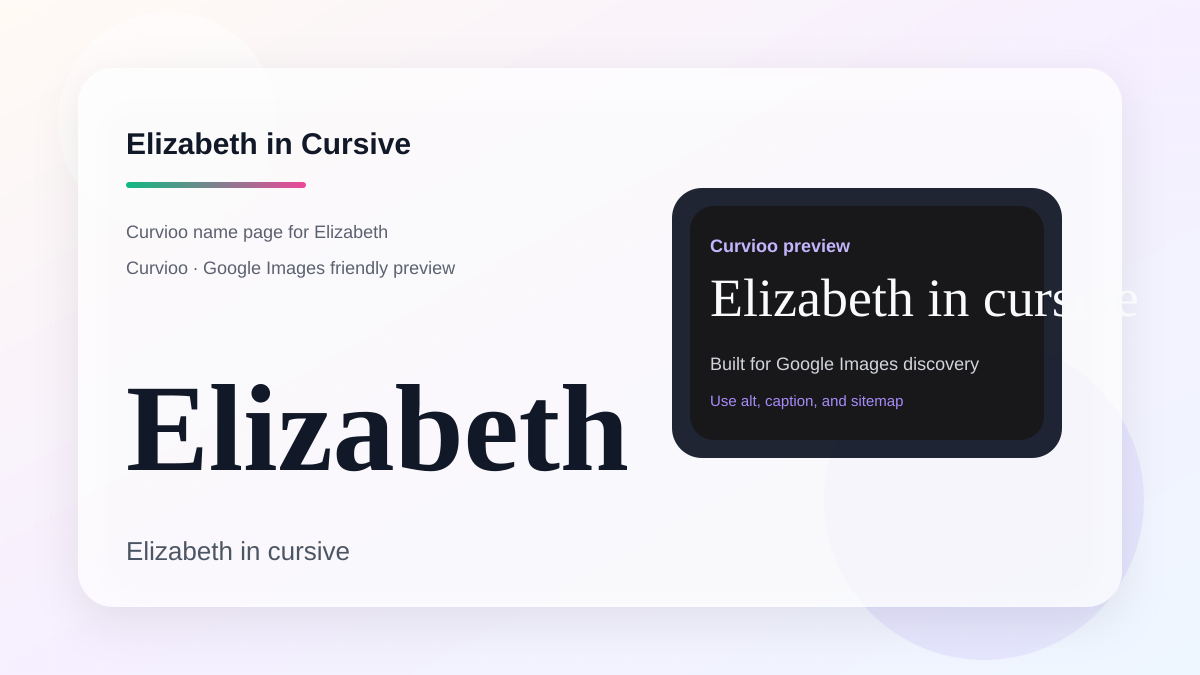Curvioo cursive preview for the name Elizabeth