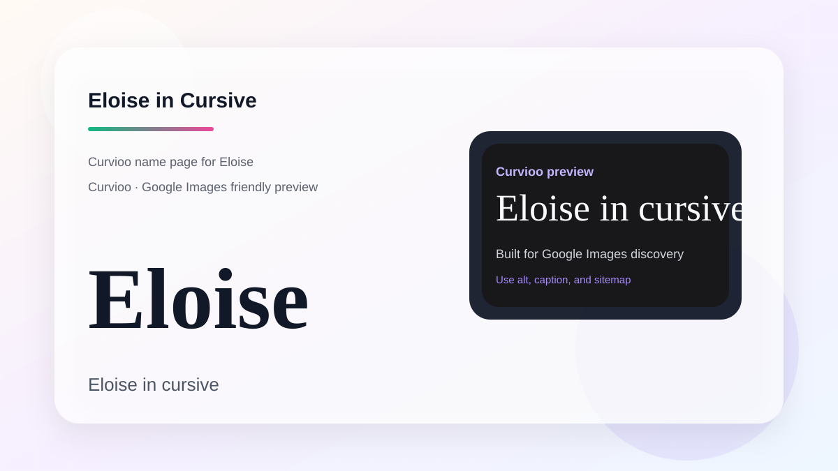Curvioo cursive preview for the name Eloise