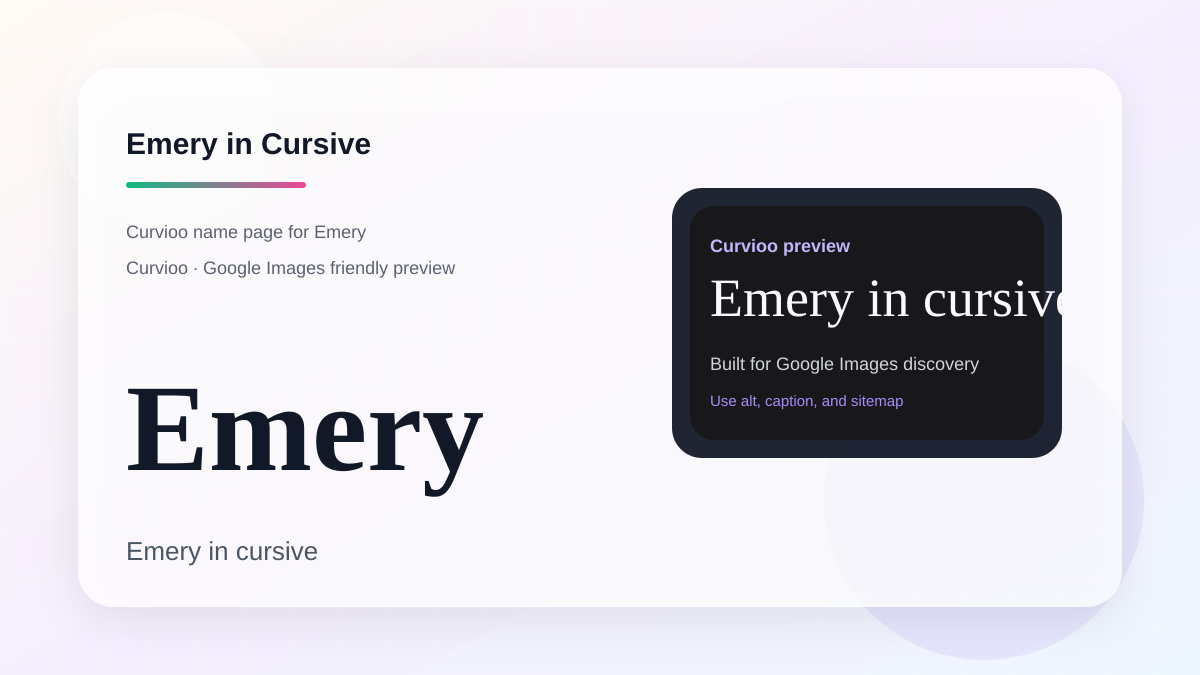 Curvioo cursive preview for the name Emery