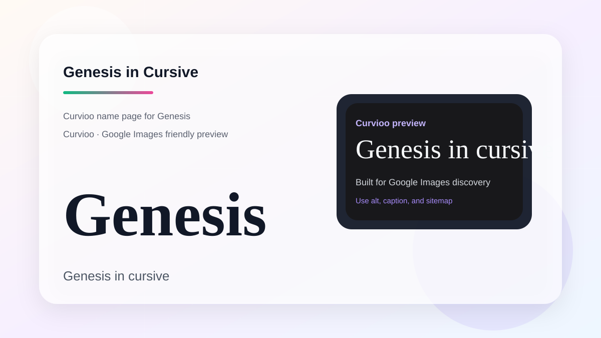 Curvioo cursive preview for the name Genesis