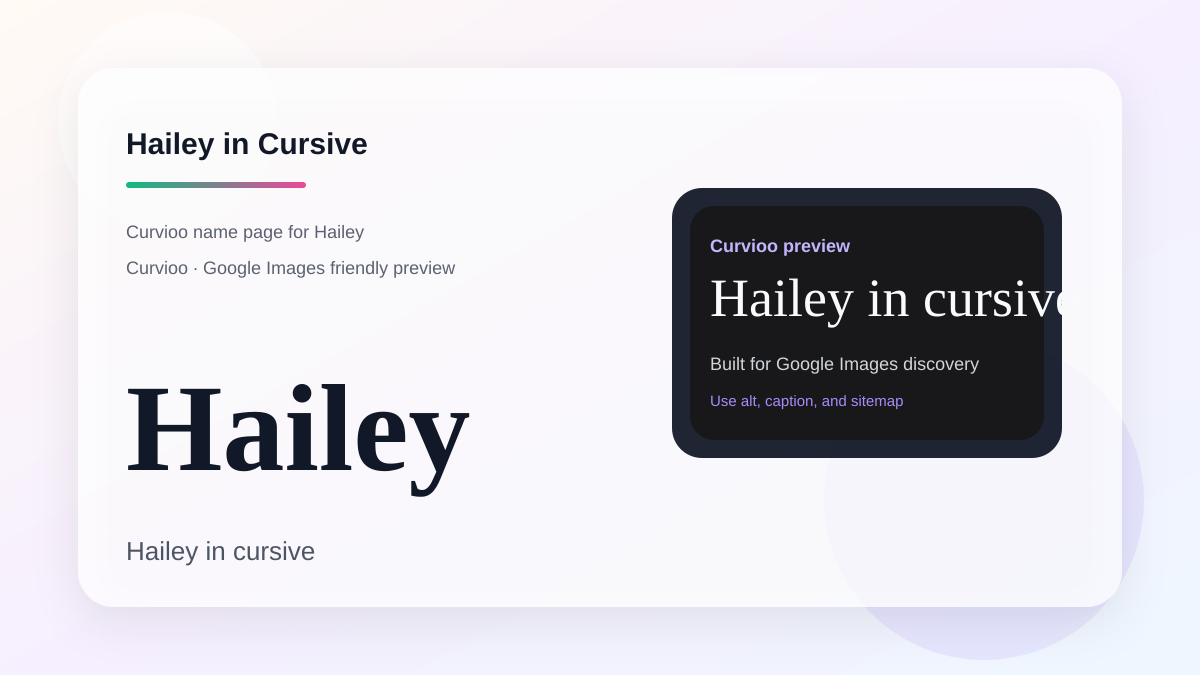 Curvioo cursive preview for the name Hailey