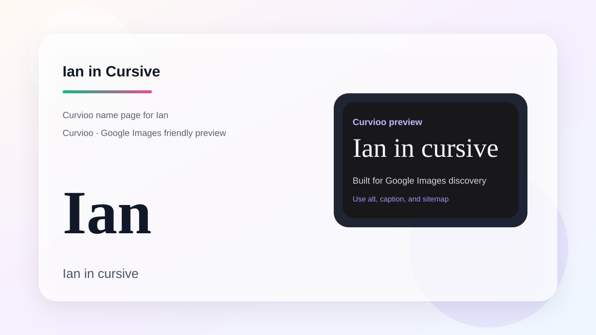 Curvioo cursive preview for the name Ian