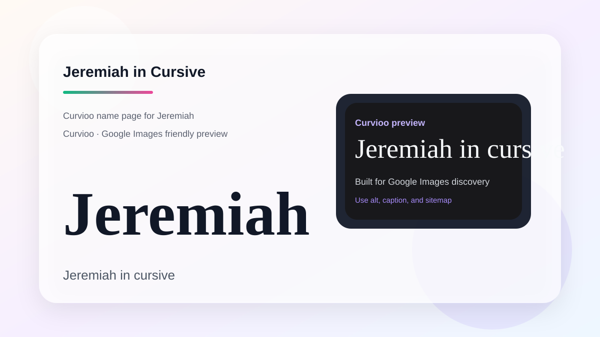 Curvioo cursive preview for the name Jeremiah