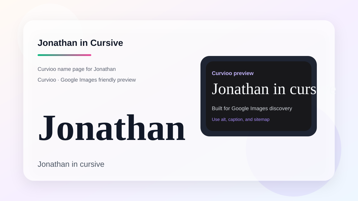 Curvioo cursive preview for the name Jonathan