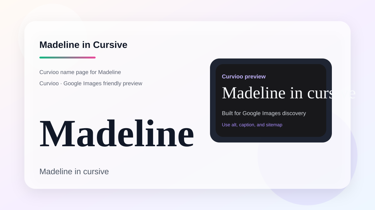 Curvioo cursive preview for the name Madeline
