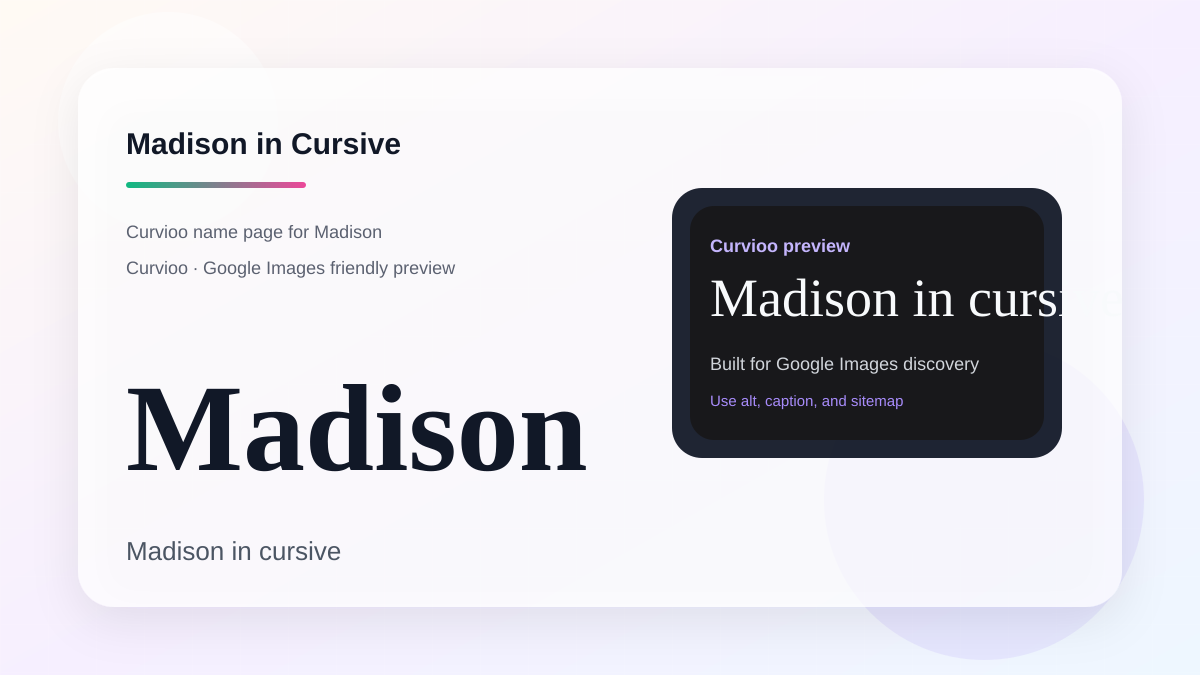 Curvioo cursive preview for the name Madison