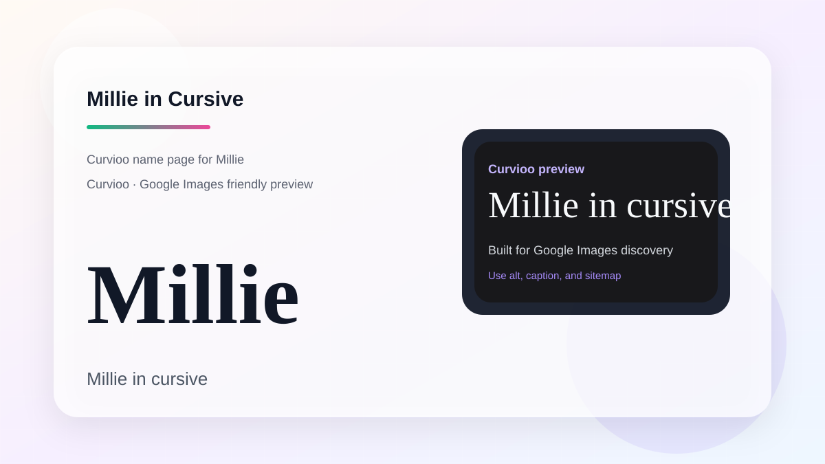 Curvioo cursive preview for the name Millie