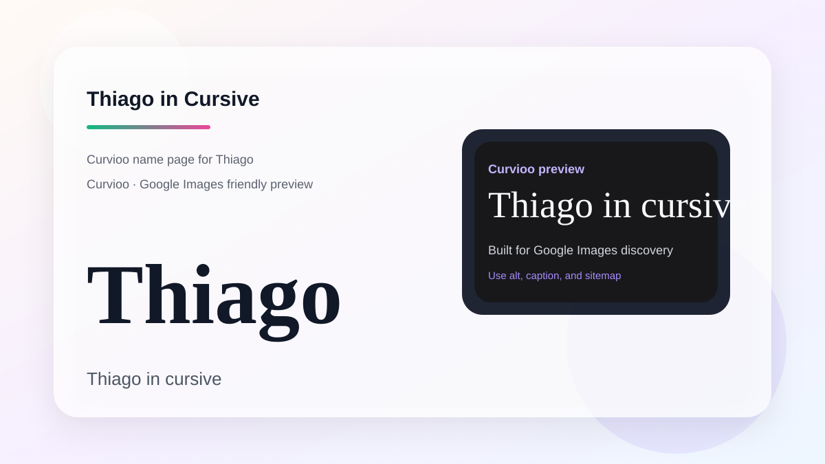 Curvioo cursive preview for the name Thiago